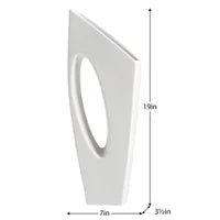 Vector 20h" Tall Ceramic Vase Matte White