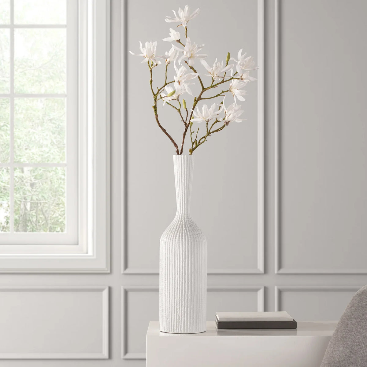 Zoro Carved Line 24h" Resin Floor Vase