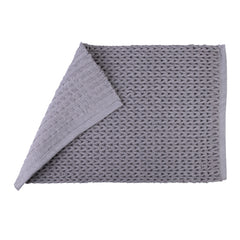 Braided Cotton Blend Marble Grey Bath Mat