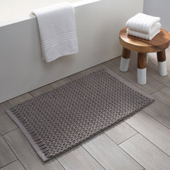 Braided Cotton Blend Marble Grey Bath Mat