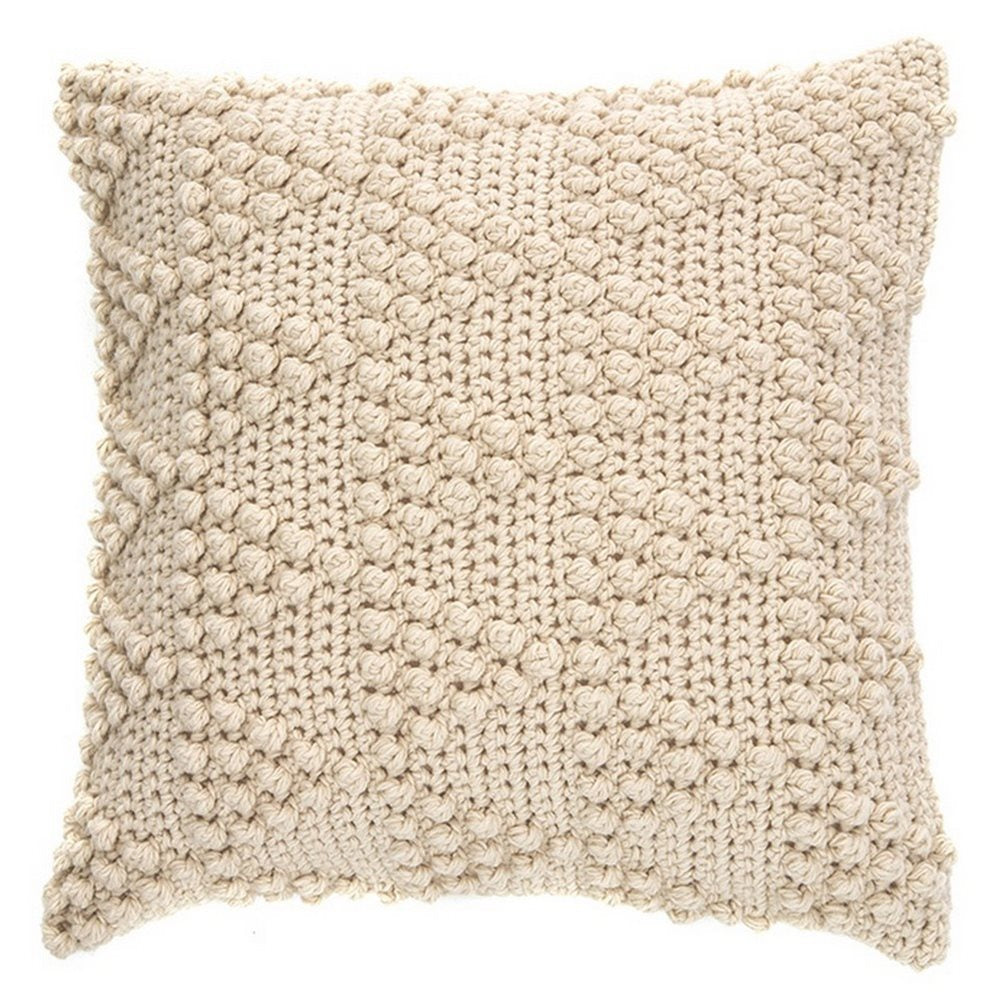 Bubble Knitted Cream European Pillow