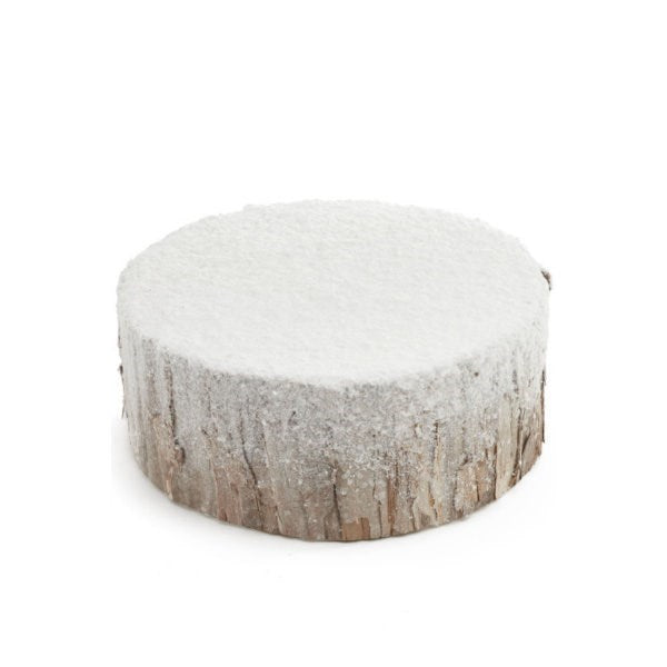 Snowy Christmas Log Display Stand 10"x4"