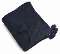 Jordan Denim Blue Cotton Throw with Tassels