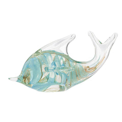 Fish Glass Paperweight Decor - Light Blue Porpoise