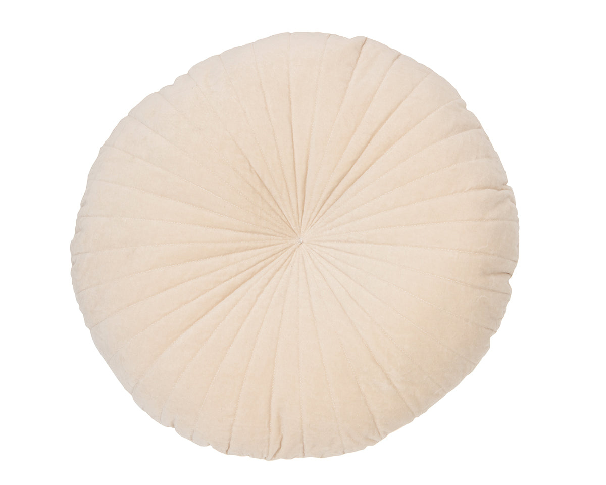 Velvet Cream Round Decorative Pillow