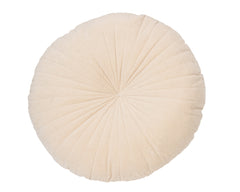 Velvet Cream Round Decorative Pillow