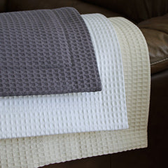 Queen White Waffle Cuddle Coverlet